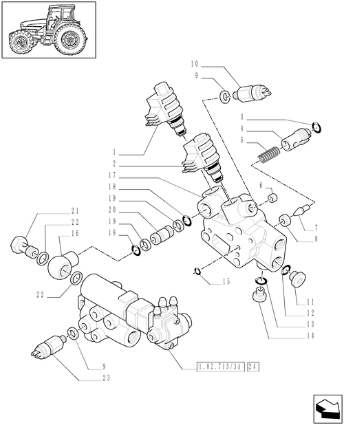 TM140-1.82.713/04[02] - (VAR.418) TRAILER BRAKE VALVE FOR LOAD SENSING CLOSED CENTRE (CCLS)-ITALY