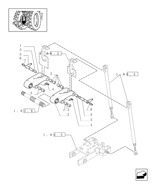 TM140-1.89.3/01 - (VAR.898) AUTOMATIC HITCH (WITH 2 ADDITIONAL JACKS)