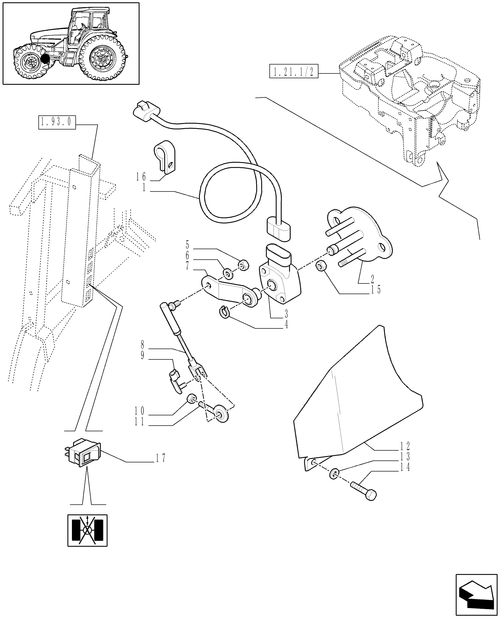 TM140-1.91.1/06 - (VAR.420) 4WD FRONT AXLE WITH SUSPENSIONS AND ''TERRALOCK'' - SEMI POWER SHIFT - SWITCH