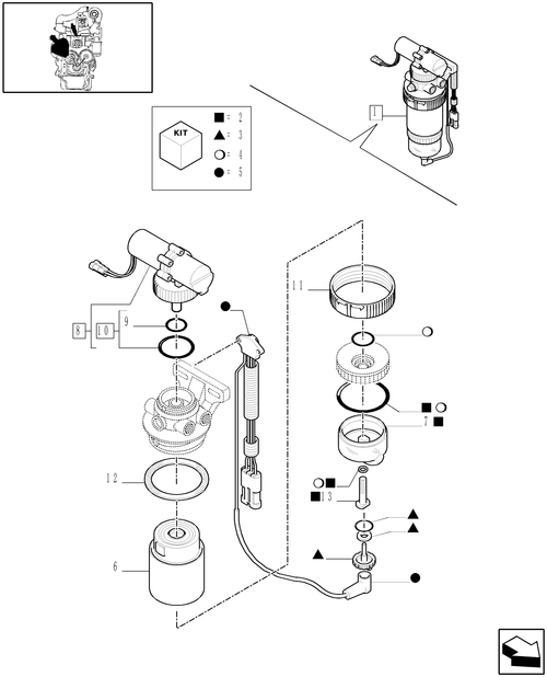 TM175-0.14.0/  F - SEPARATORY ASSY FUEL/WATER BREAKDOWN
