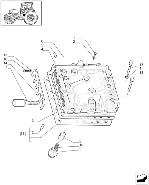 TM175-1.32.2/05[01] - (VAR.147/1) FULL POWER SHIFT GEAR CHANGE 19X6 (50 KM/H) - CENTRAL GEAR REDUCTION CONTROLS