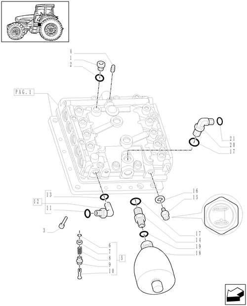 TM175-1.32.2/05[02] - (VAR.147/1) FULL POWER SHIFT GEAR CHANGE 19X6 (50 KM/H) - CENTRAL GEAR REDUCTION CONTROLS