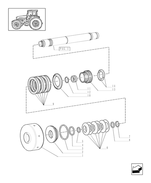 TM175-1.32.5[02] - (VAR.147/1) FULL POWER SHIFT GEAR CHANGE 19X6 (50 KM/H) -  CLUTCH COVER PLATE AND RELEVANT PARTS