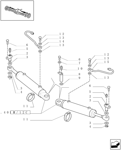 TM175-1.40.0/12[03] - 4WD FRONT AXLE - HYDRAULIC STEERING CYLINDER