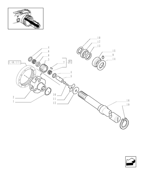 TM175-1.48.1/07 - (VAR.431/5) 112'' LONG AXLE FOR  STEEL DISK