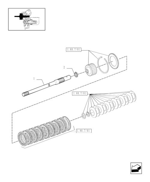 TM175-1.80.7/08 - (VAR.571) FULL POWER SHIFT GEAR CHANGE 19X6 (40 KM/H) - PTO CLUTCH