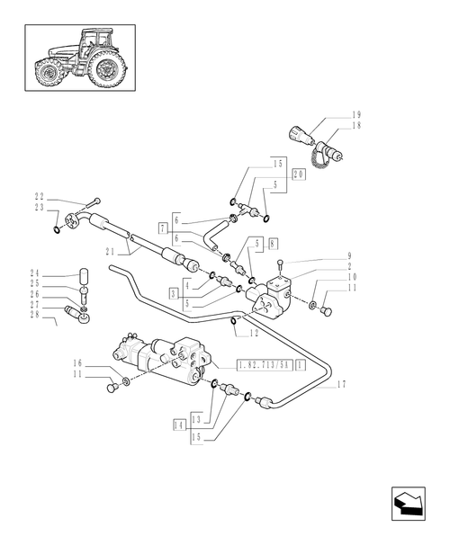 TM175-1.82.713/05[01] - (VAR.414/1) TRAILER BRAKE VALVE FOR LOAD SENSING CLOSED CENTRE (CCLS)