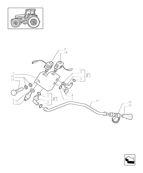 TM175-1.82.713/06[03] - (VAR.418/1) TRAILER BRAKE VALVE FOR LOAD SENSING CLOSED CENTRE (CCLS) - ITALY