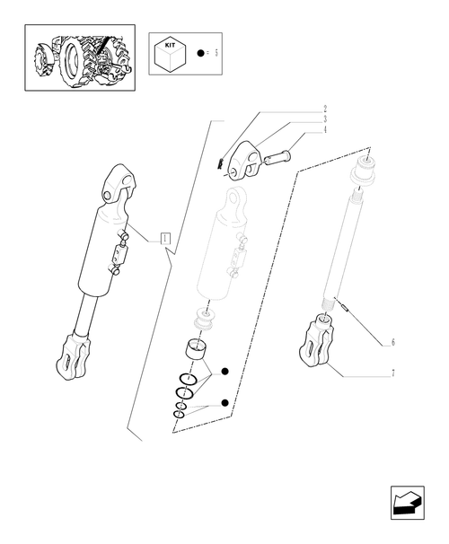 TM175-1.89.6/09F - (VAR.900) HYDR. ADJUSTMENT OF RIGHT TIE-ROD AND3 POINT LINK FOR CLOSED CCLS CENTRE - TIE-ROD - D4820