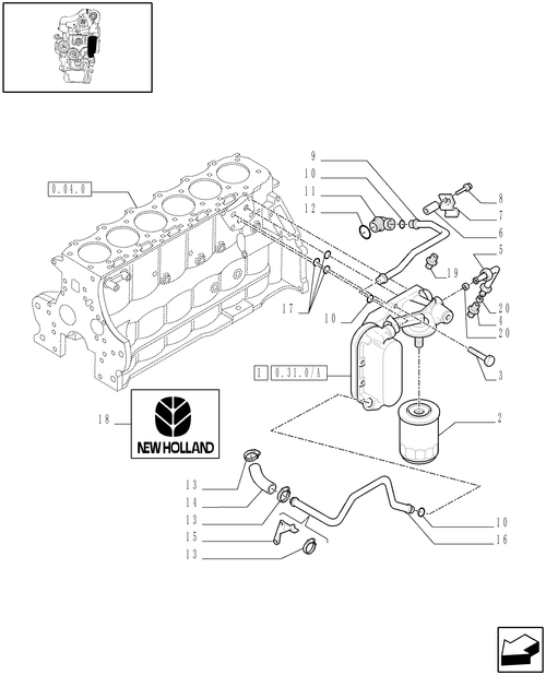 TM190-0.31.0 - CRANKCASE OIL COOLER ASSY