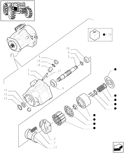 TM190-1.32.8/04A[02] - (VAR.481) 150 L/MIN PUMP CCLS W/EDC - HYDRAULIC PUMP - BREAKDOWN