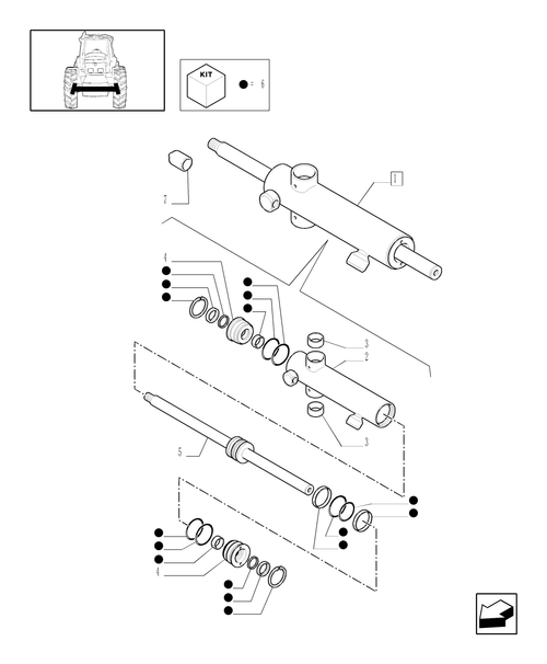 TM190-1.41.0/  A - FRONT AXLE (2WD) - STEERING, CYLINDER