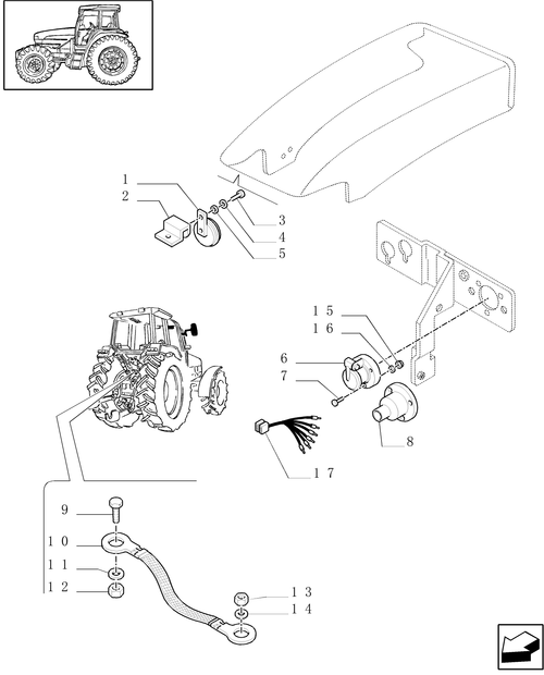 TM190-1.75.1 - ELECTRIC SYSTEM, HORN & HORN MOUNTING