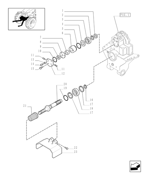 TM190-1.80.5[02] - (VAR.780-781) LIFT AND FRONT PTO (WITH 6 -21 SPLINES) CCLS - POWER TAKE OFF SHAFT