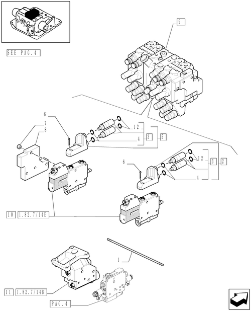TM190-1.82.7/15[03] - (VAR.718) BATTERY WITH FOUR CONTROL VALVES  WITH ELECTRONIC CONTROL - D5504