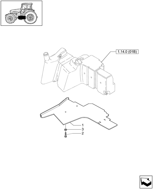 T6010 PLUS-1.14.7/01[01] - VAR - 330142 - FUEL TANK WITH GUARD - 4 CYL - GUARD