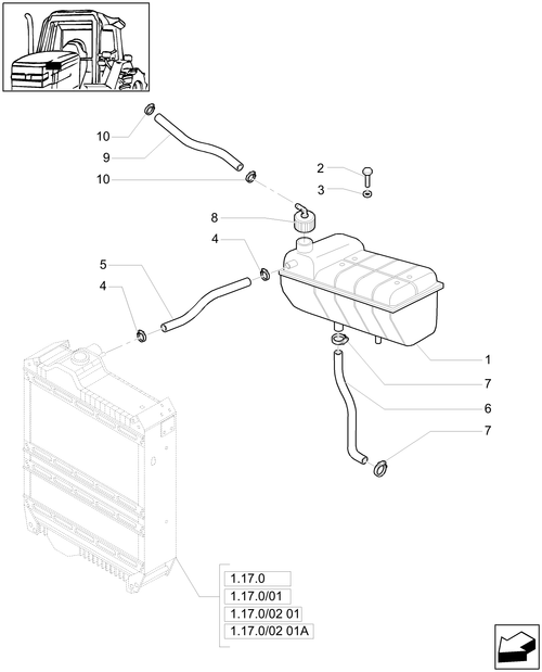T6010 PLUS-1.17.2[01] - STD - COOLING - EXPANSION TANK - 4 CYL