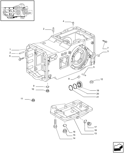 T6010 PLUS-1.21.0/01[02] - STD - TRANSMISSION 24X24 (40 KM/H) HI-LO - REAR AXLE HOUSING, COVERS AND RELATED PARTS