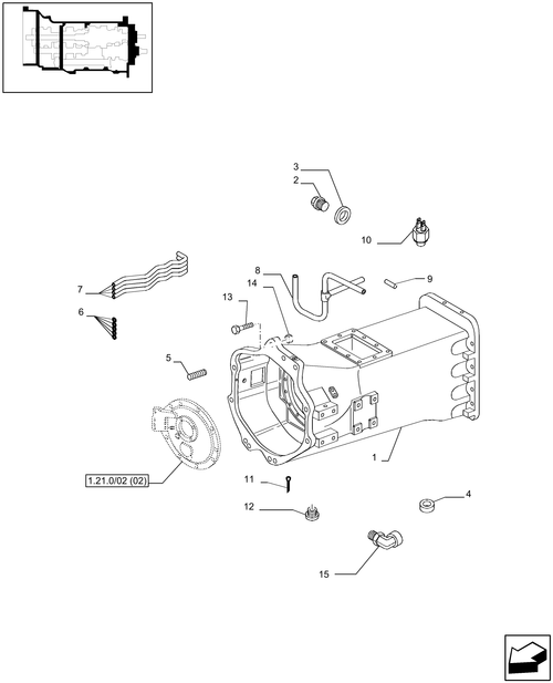 T6010 PLUS-1.21.0/02[01] - VAR - 330283 - TRANSMISSION 16X16 AND 17X16 (40 KM/H), SPS - GEARBOX HOUSING AND RELATED PARTS