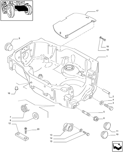 T6010 PLUS-1.21.1/12[01] - VAR - 330414, 330427 - 4WD SUPPORT FOR SUSPENDED FRONT AXLE
