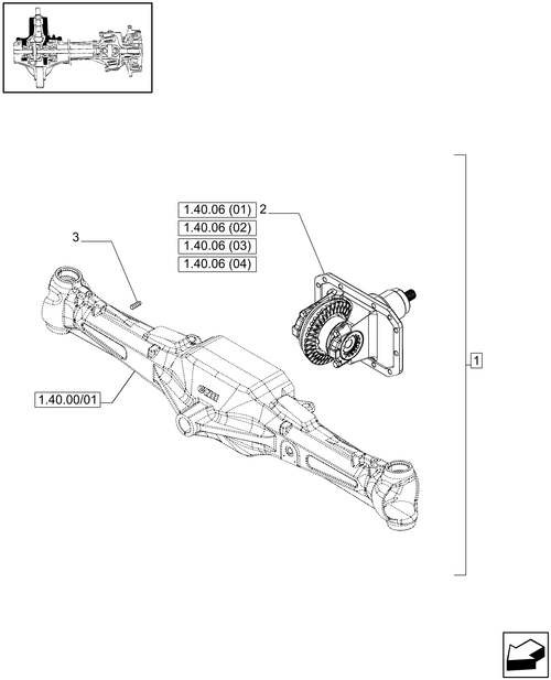 T6010 PLUS-1.40.00/05 - STD - 4WD (CL.3) FRONT AXLE WITH LIMITED SLIP DIFF. LOCK - DIFFERENTIAL