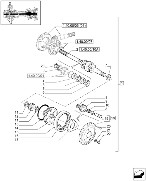 T6010 PLUS-1.40.00/10[01] - STD - 4WD (CL.3) FRONT AXLE WITH LIMITED SLIP DIFF. LOCK - DIFFERENTIAL GEARS AND SHAFT - END YR 14-APR-2010 ; (Prod Date) Before 14-Apr-2010