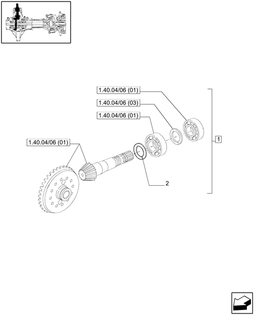 T6010 PLUS-1.40.04/06[02] - VAR - 330414 - (CL.3) SUSPENDED FRONT AXLE W/MULTI-PLATE DIFF. LOCK AND ST. SENSOR - ADJUSTING SHIMS - END S/N  Z8BD08969 ; (SN Break) Before Z8BD08969