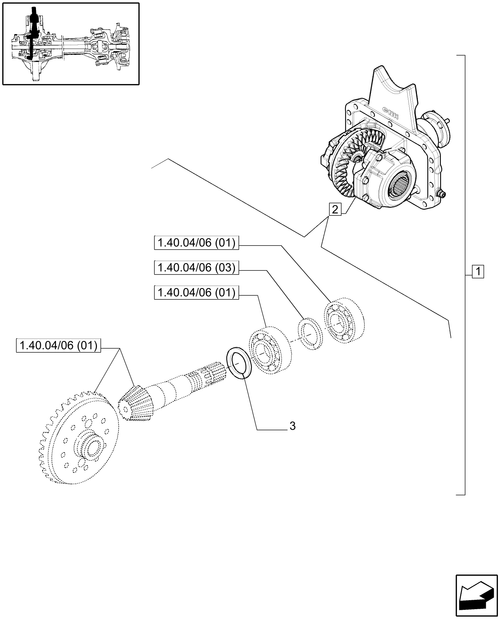 T6010 PLUS-1.40.04/06[02A] - VAR - 330414 - (CL.3) SUSPENDED FRONT AXLE W/MULTI-PLATE DIFF. LOCK AND ST. SENSOR - ADJUSTING SHIMS - BEGIN S/N  Z8BD08970 ; (SN Break) After Z8BD08970