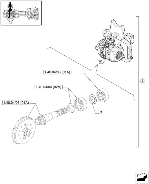 T6010 PLUS-1.40.04/06[03A] - VAR - 330414 - (CL.3) SUSPENDED FRONT AXLE W/MULTI-PLATE DIFF. LOCK AND ST. SENSOR - ADJUSTING SHIMS - BEGIN S/N  Z8BD08970 ; (SN Break) After Z8BD08970