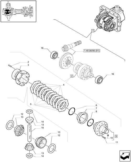 T6010 PLUS-1.40.06/07[01] - VAR - 330413 - (CL.3) SUPERSTEER FRONT AXLE WITH STEERING SENSOR - DIFFERENTIAL