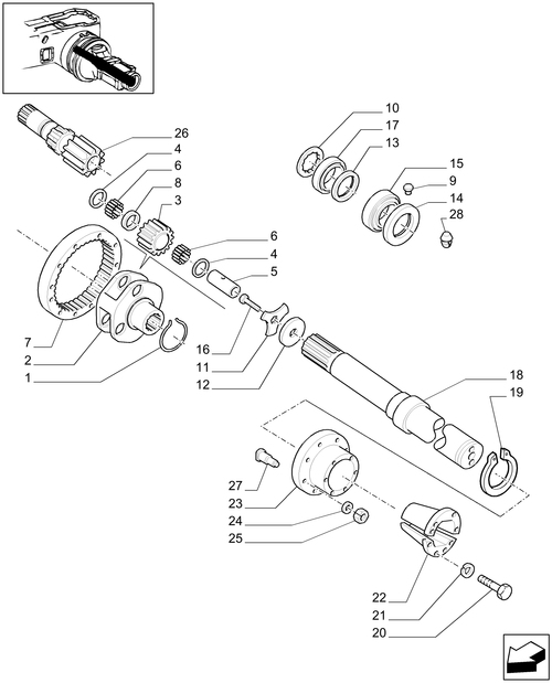 T6010 PLUS-1.48.1/02[01] - VAR - 330331 - REAR HEAVY DUTY 98 BAR AXLES - GEARS AND AXLE-SHAFT''