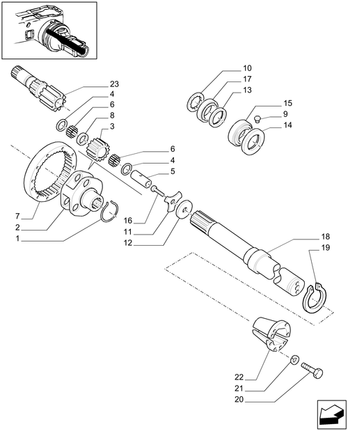 T6010 PLUS-1.48.1/02[02] - VAR - 330331, 331331 - REAR HEAVY DUTY 98 BAR AXLES - GEARS AND AXLE-SHAFT