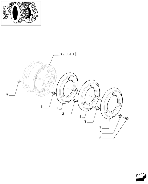 T6010 PLUS-1.49.6/01 - VAR - 330628 - REAR BALLAST (65KG) FOR BAR AXLE