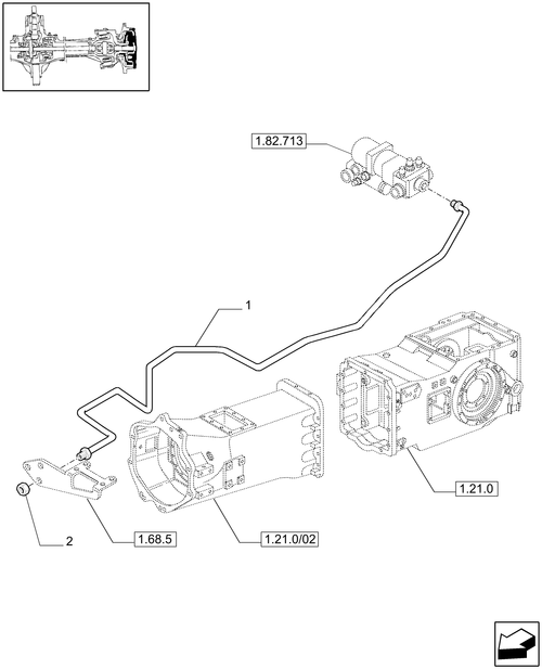 T6010 PLUS-1.68.5/01 - VAR - 330425, 330426, 330427, 330430 - FRONT AXLE W/MULTI-PLATE DIFF. LOCK WITH BRAKES - BRAKES PIPES