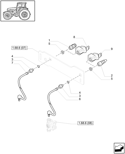 T6010 PLUS-1.68.6[09] - VAR - 332727, 332739, 333727, 333739 - TRAILER AIR BRAKE UNIVERSAL / UK - QUICK-FIT CONNECTIONS AND PIPES - END S/N Z9BD06465 ; (SN Break) Before Z9BD06465