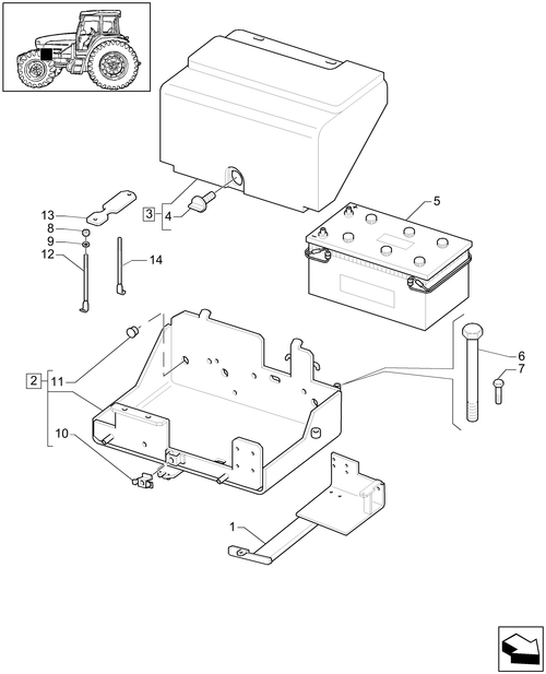 T6010 PLUS-1.74.2[01] - STD - BATTERY COVERS AND RELATED SUPPORTS - W/CAB - END S/N ZABD51932 ; (SN Break) Before ZABD51932