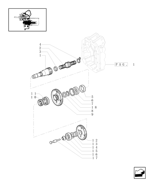 T6010 PLUS-1.80.1/02[02] - VAR - 330800 - POWER TAKE-OFF 540/1000 RPM REVERSABLE SHAFT (NA) - SHAFT AND GEARS