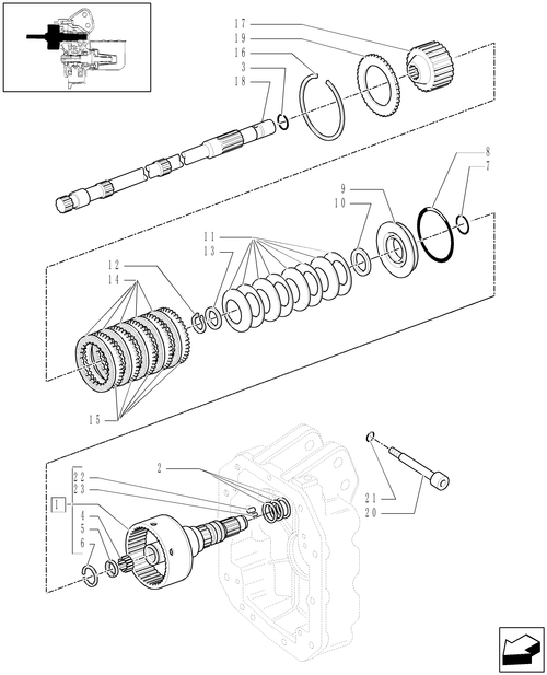 T6010 PLUS-1.80.7[01] - STD - PTO, CLUTCH - SHAFT CONTROL PTO ASSY AND CLUTCH PLATES