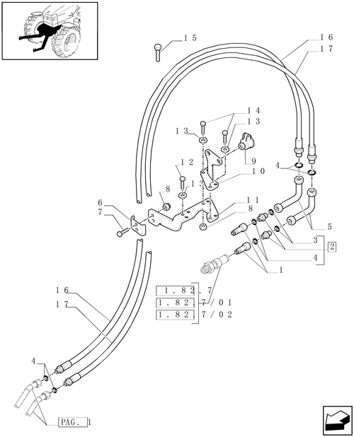 T6010 PLUS-1.81.9/06[03] - VAR - 330172 - 4 HYDRAULIC FRONT COUPLERS FOR NON INTEGRATED FRONT HPL