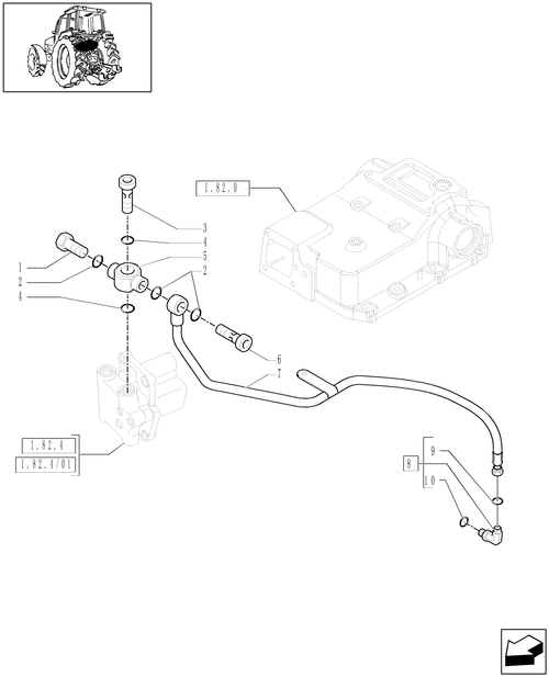 T6010 PLUS-1.82.1/09[01] - VAR - 331841 - EDC WITH TWO EXTERNAL CYLINDERS (50MM.) FOR APUH - HYDRAULYC LIFT PIPES