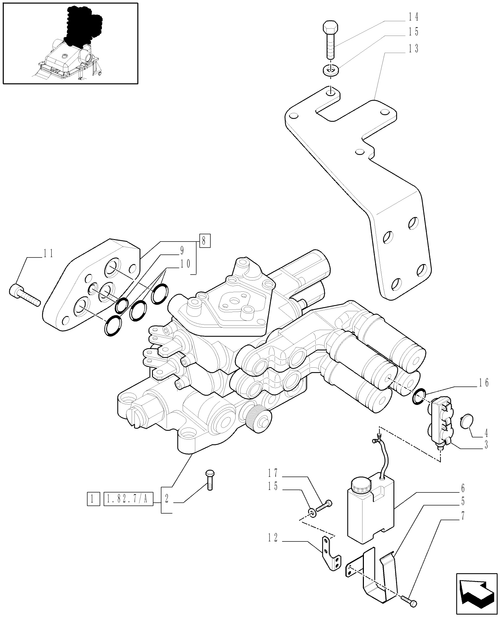 T6010 PLUS-1.82.7[01A] - STD - 2 REAR CONTROL VALVES AND RELATED PARTS FOR FD PUMP (63 L/MIN) AND MDC - D6788