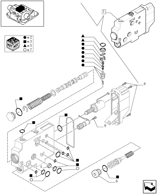 T6010 PLUS-1.82.7/  G - STD + VAR - 330853, 330856, 330862, 331862 - ELECTROHYDRAULIC CONTROL VALVE ELEMENT - BREAKDOWN