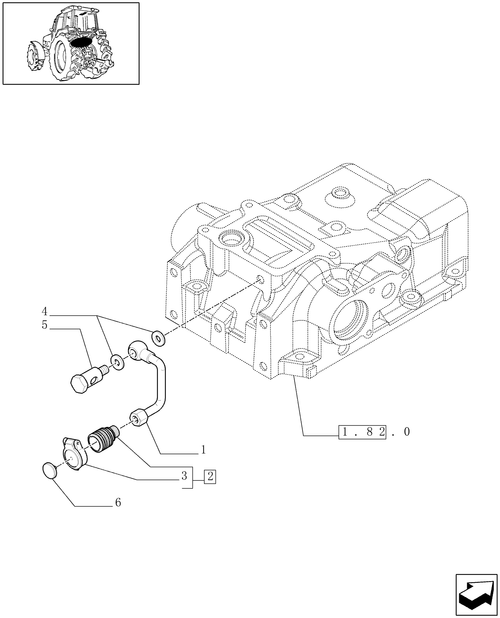 T6010 PLUS-1.82.7/26 - VAR - 331839 - LOW PRESSURE HYDRAULIC RETURN PORT FOR MDC