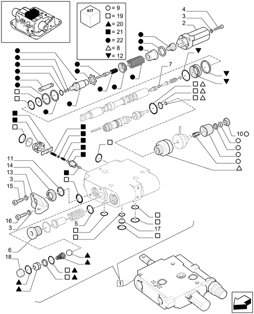 T6010 PLUS-1.82.7/01B - STD - VALVE CONTROL - BREAKDOWN