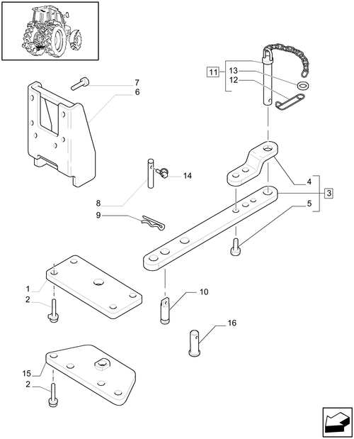 T6010 PLUS-1.89.0/03[01] - VAR - 330937 - INDIPENDENT SWINGING DRAWBAR WITH CLEVIS - END YR 14-JUN-2007 ; (Prod Date) Before 14-Jun-2007