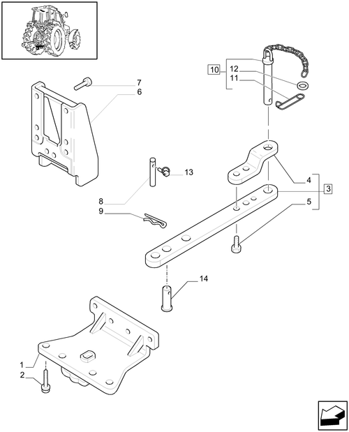 T6010 PLUS-1.89.0/03[01A] - VAR - 330937 - INDIPENDENT SWINGING DRAWBAR WITH CLEVIS - BEGIN YR 15-JUN-2007 ; (Prod Date) After 15-Jun-2007