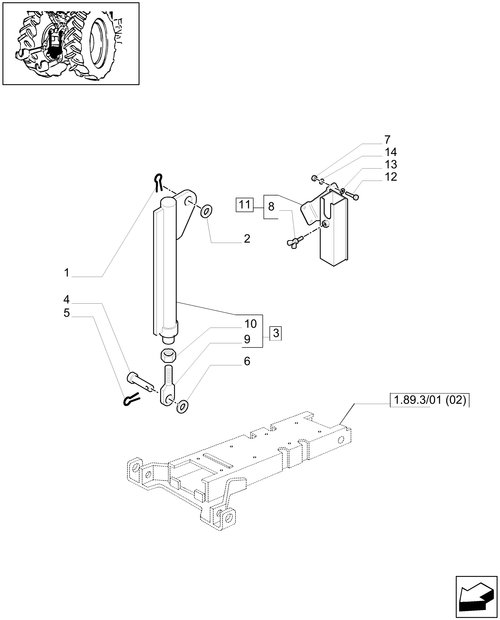 T6010 PLUS-1.89.3/01[04] - VAR - 333945 - APUH - HYDRAULIC PUSH BACK WITH SWINGING DRAWBAR - TOW HOOK - MDC