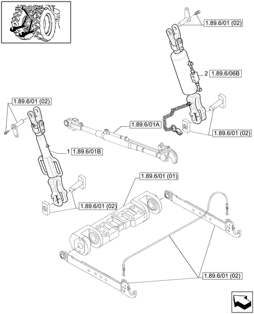 T6010 PLUS-1.89.6/01[03] - VAR - 309018, 309019 - TOOLING CONNECTION UNIT WITH HYDRAULIC ADJUSTMENT - TIE-RODS