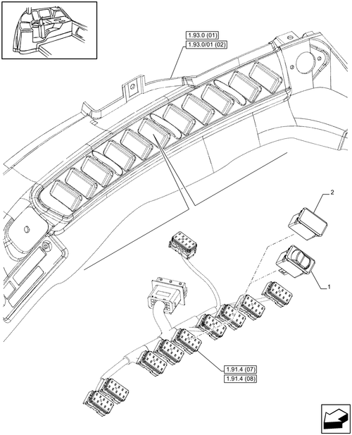 T6010 PLUS-1.91.1[07] - STD - REAR AXLE, DIFFERENTIAL LOCK, SWITCH