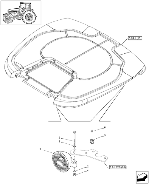 T6010 PLUS-1.91.3[02A] - STD - ROOF WITH LOW PROFILE - WORKLAMPS - BEGIN S/N ZABD10573 ; (SN Break) After ZABD10573